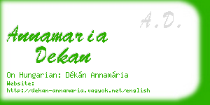 annamaria dekan business card