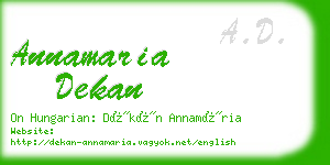 annamaria dekan business card